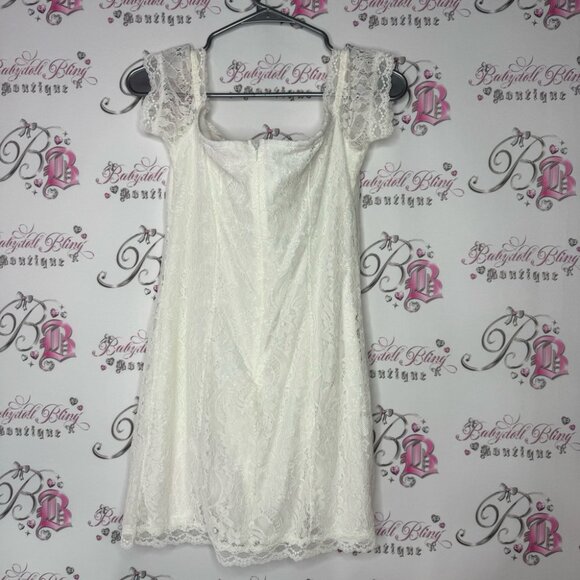 Sugar thrillz dolls kill milk maid dress lace white ribbon π bow rose bud - Picture 2 of 10